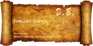 Damján Barna névjegykártya