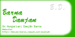 barna damjan business card