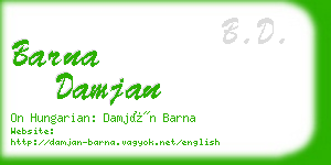 barna damjan business card